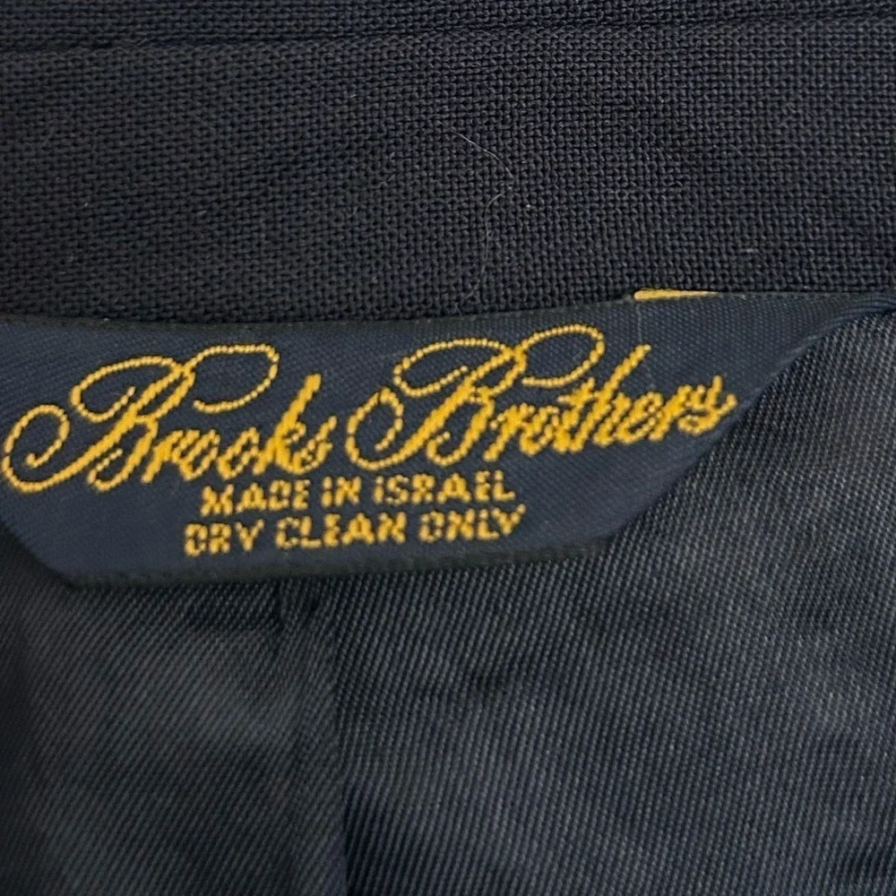 Brooks Brothers Blue Wool Coat Jacket Blazer Gold Buttons size 41L preppy work